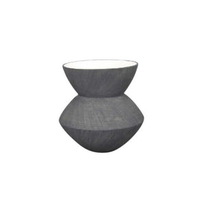 Captivating Ceramic Angular Scratch Vase, Dark Gray