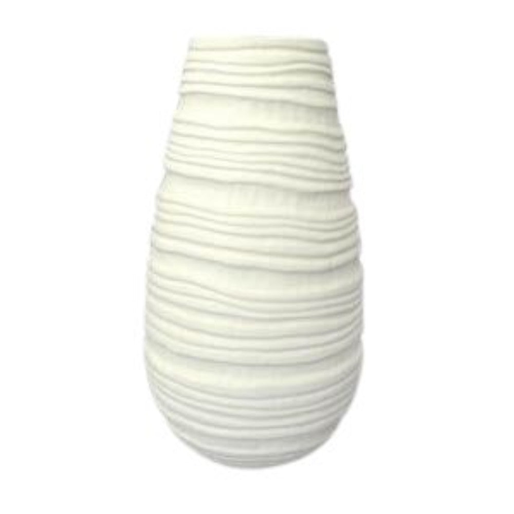 Artistically Charmed Decorative Spiral Ceramic Vase ,  White