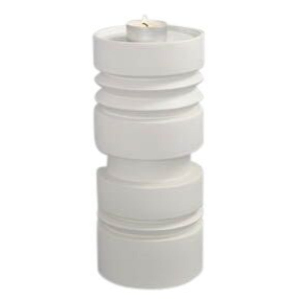 Traditionally Designed Ceramic Pillar Candle Holder, White