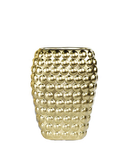 Striking Decorative Ceramic Vase With Dots, Gold