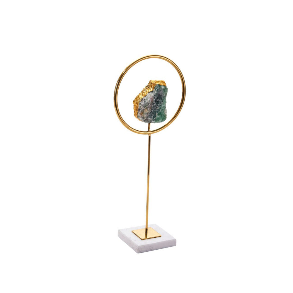 Aesthetic Decorative Table Decor With Agate, Green And Gold