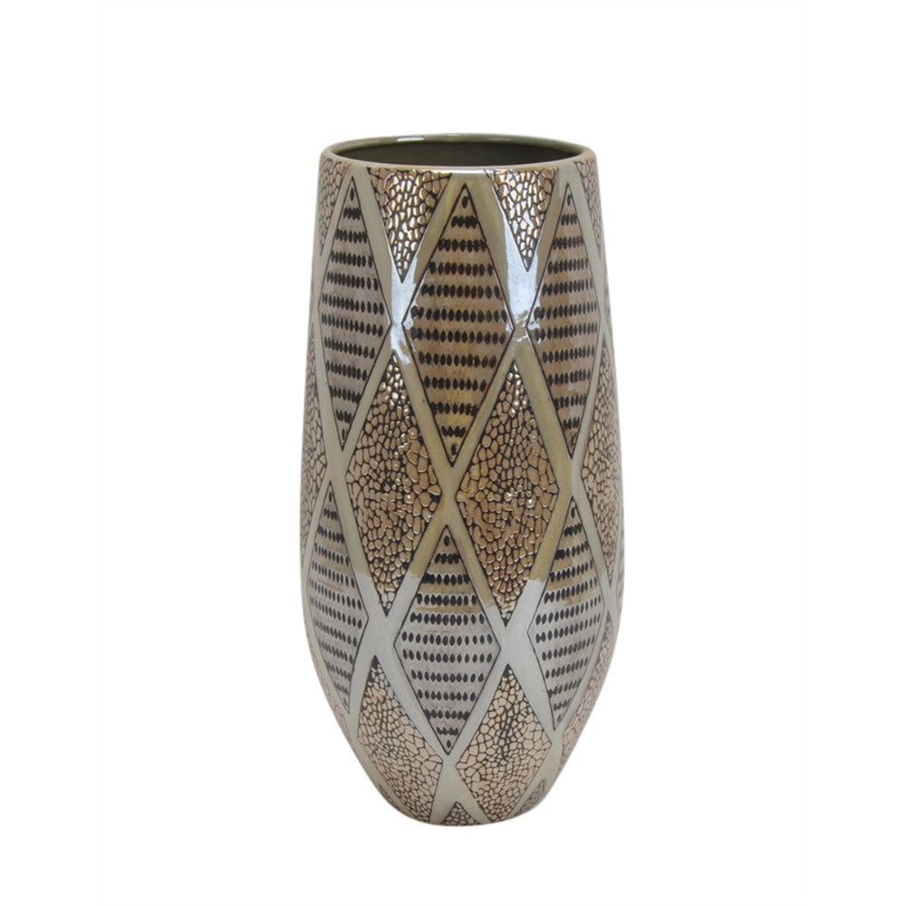 Rustically Charmed Decorative Ceramic Vase, Brown