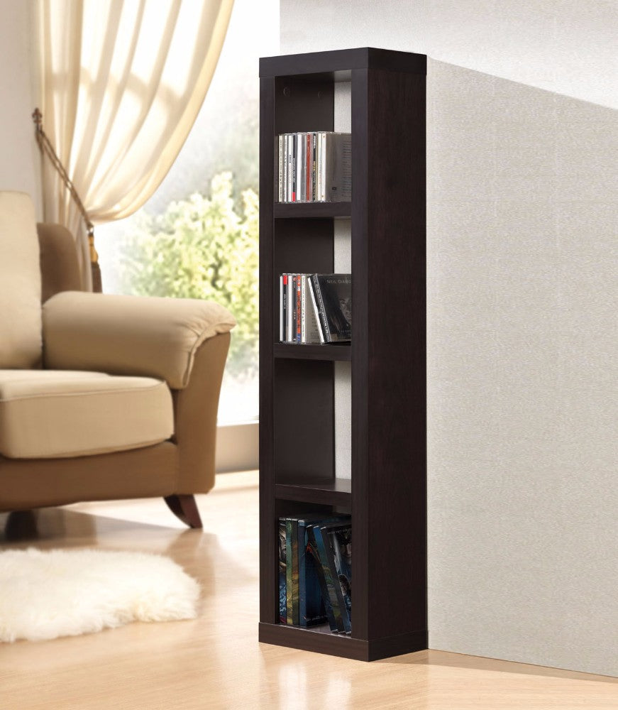 Wooden Bookcase Or CD/DVD Unit, Espresso Brown