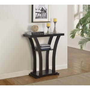 Wooden Console Table With 1 Shelf, Dark Espresso