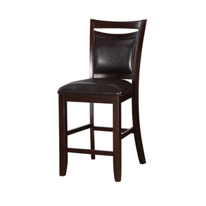 Classic Wooden Armless High Chair, Brown & Black, Set of 2