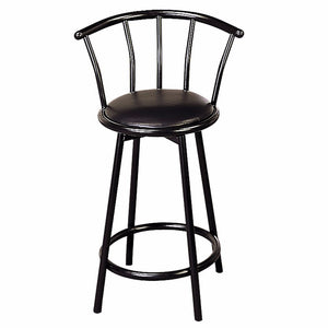 Metal Casual Counter Height Stool, Black, Set of 2