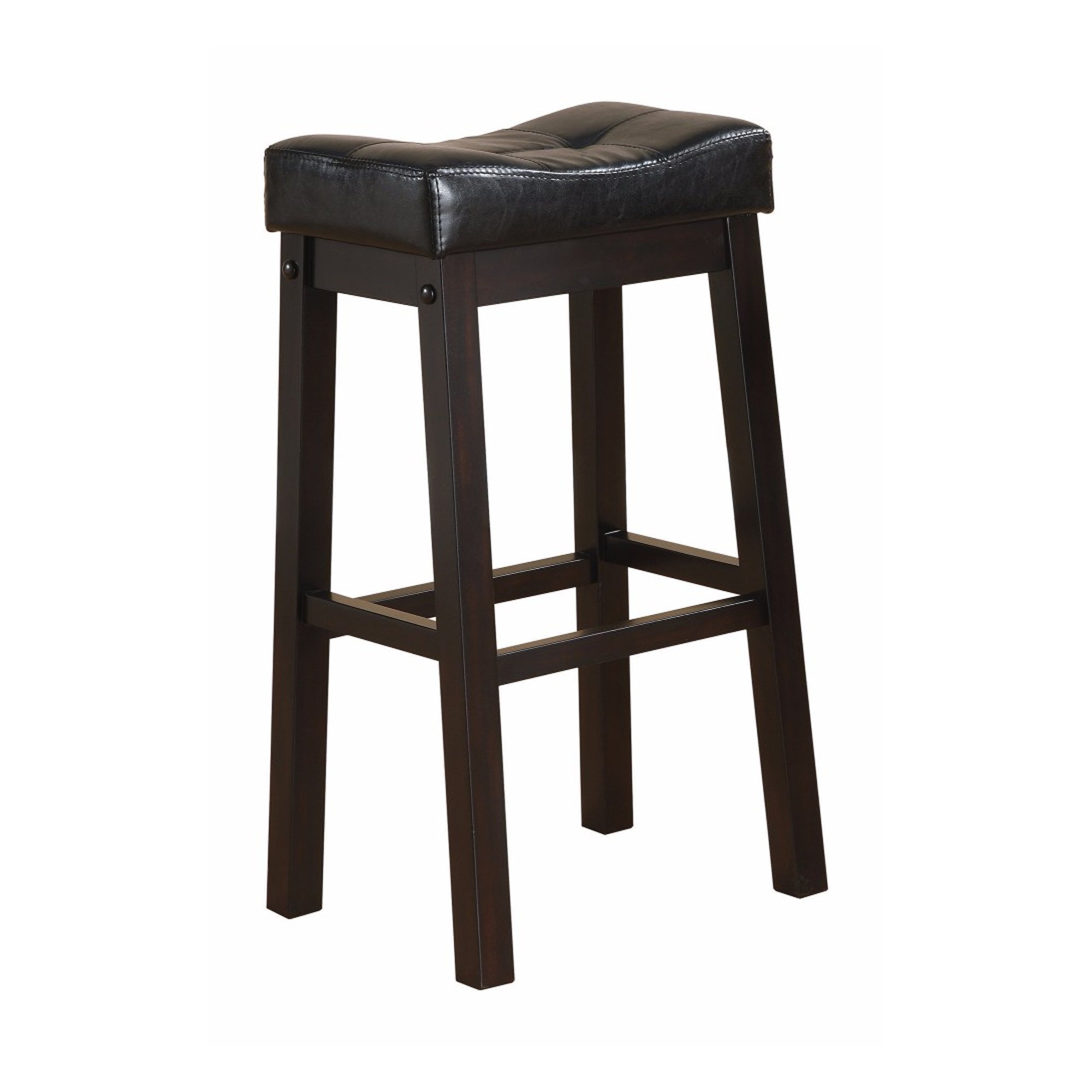 Wooden Backless Counter Height Stool, Black, Set of 2