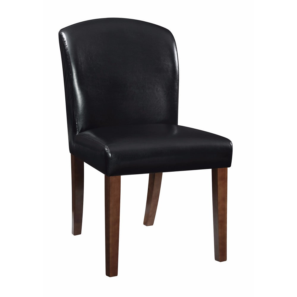 Leather Dining Chair, Black, Set of 2