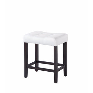 Backless Modern Counter Height Stool, White & Brown, Set of 2