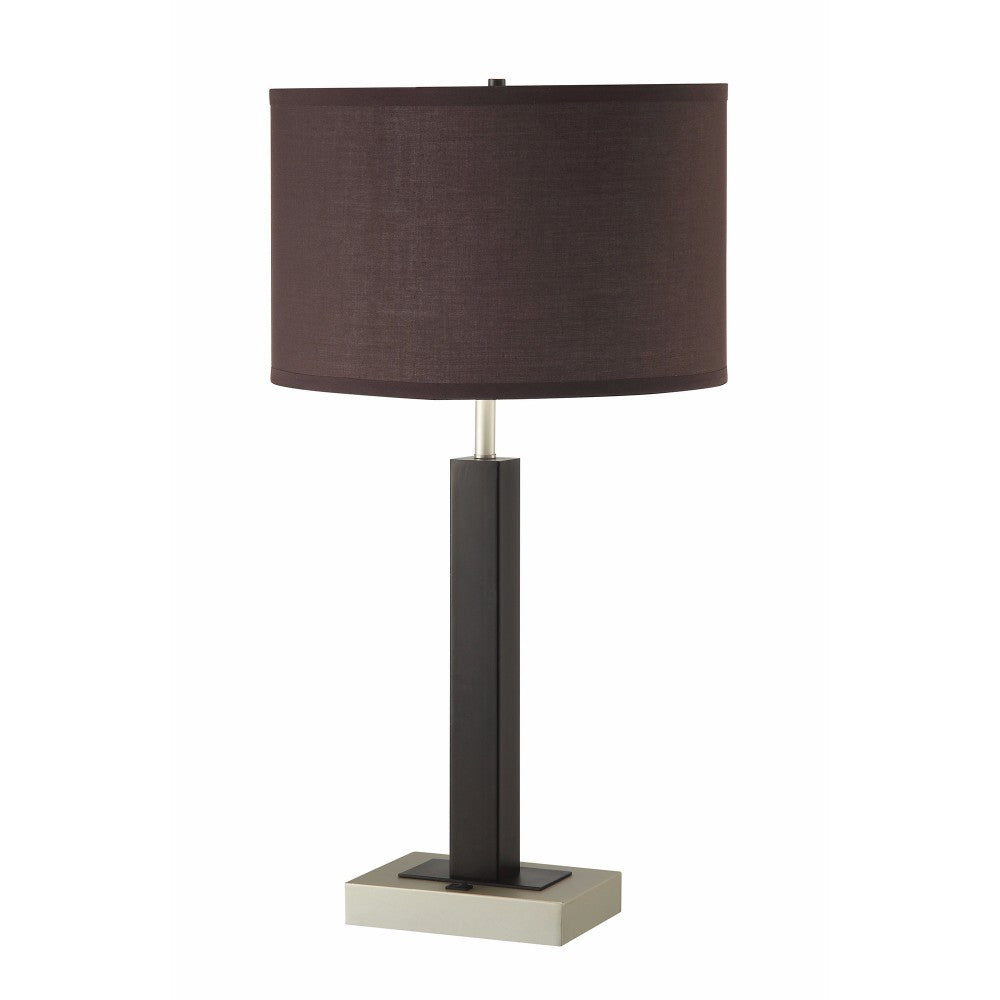 Magnificent Table Lamp With Round Shade, Brown, Set of 2