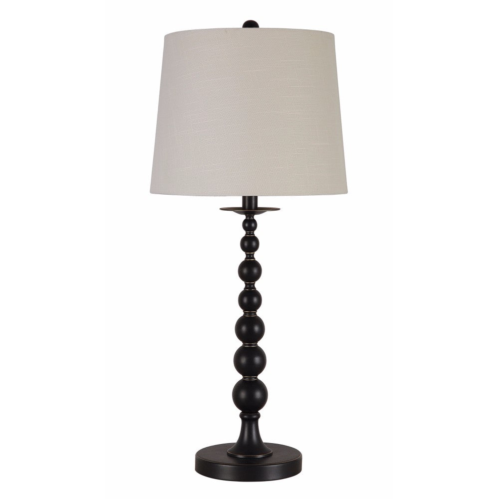 Traditional Artistically Styled Table Lamp, White And Black, Set of 2