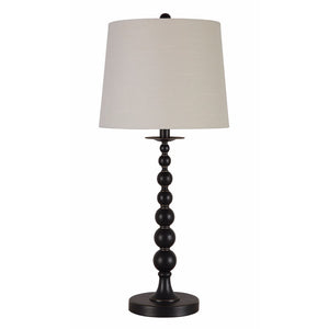 Traditional Artistically Styled Table Lamp, White And Black, Set of 2