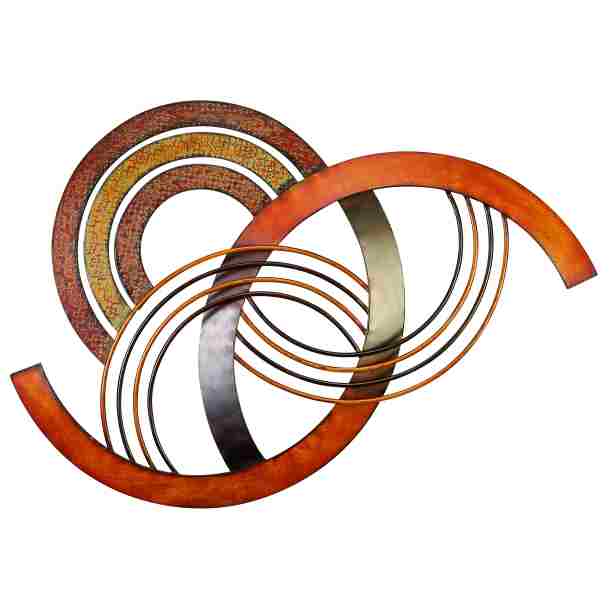 Metal Wall Decor With Brown, Red And Orange Colors