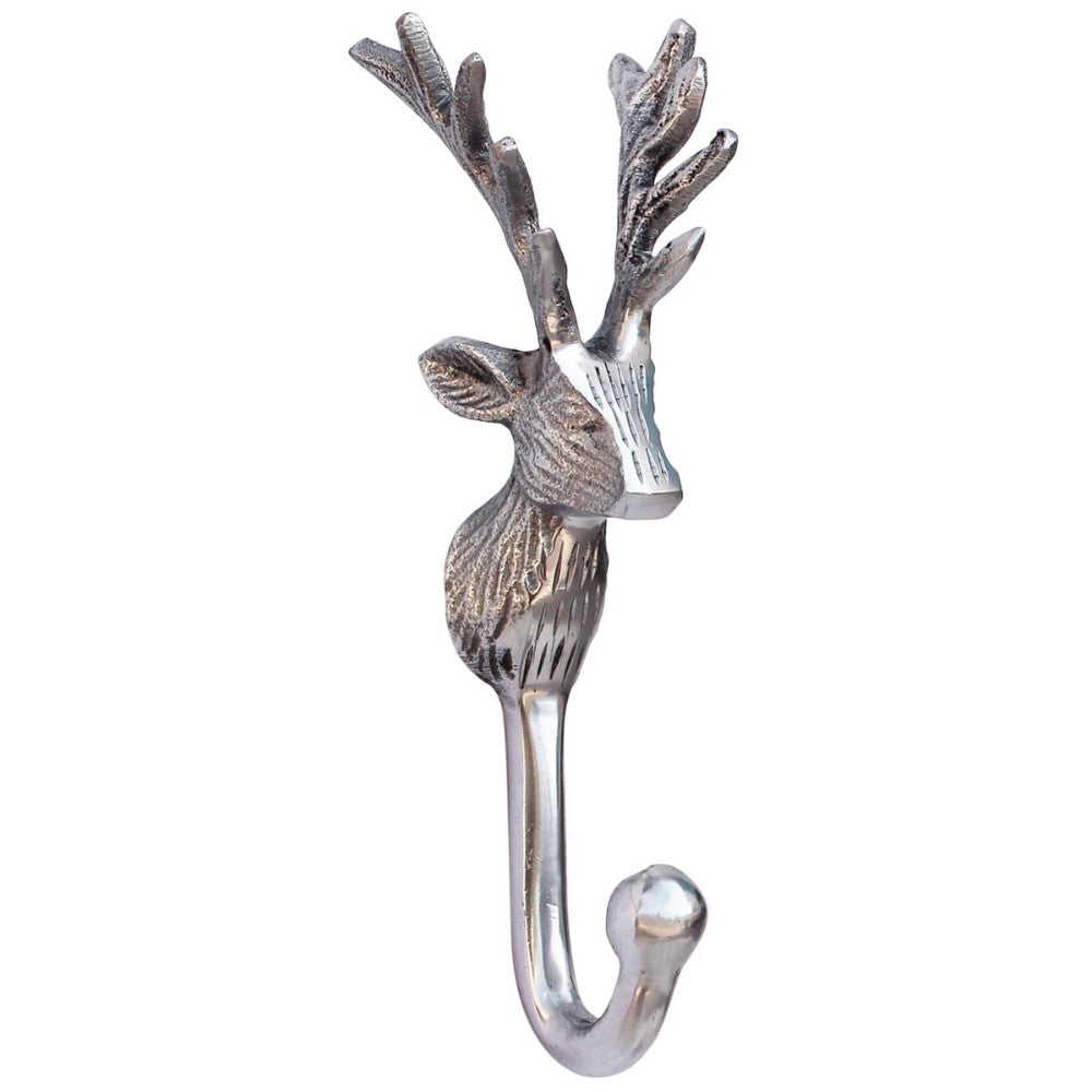 Rustic Look Single Robe Antler Shaped Wall Mounted Hook In Aluminum