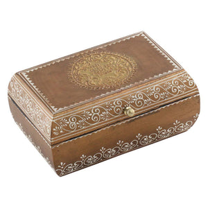 Handmade Vintage Look Rectangular Jewelry Box In Wood