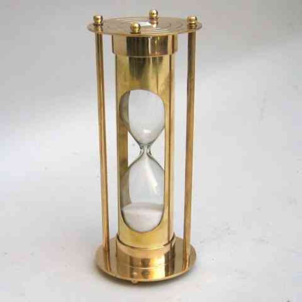 Classical Hourglass - 5 Minute Sand Timer Decor In Brass