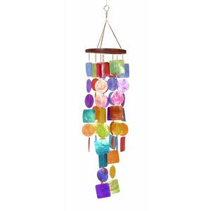 Wood Capiz Wind Chime Coastal Decor