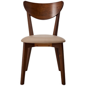 Wooden Dining Side Chair, Chestnut Brown, Set of 2