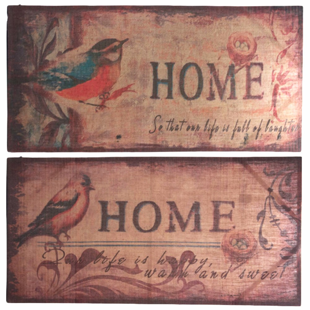 Delightful Burlap Wall Decor-Bird, Multicolor, Set Of 2