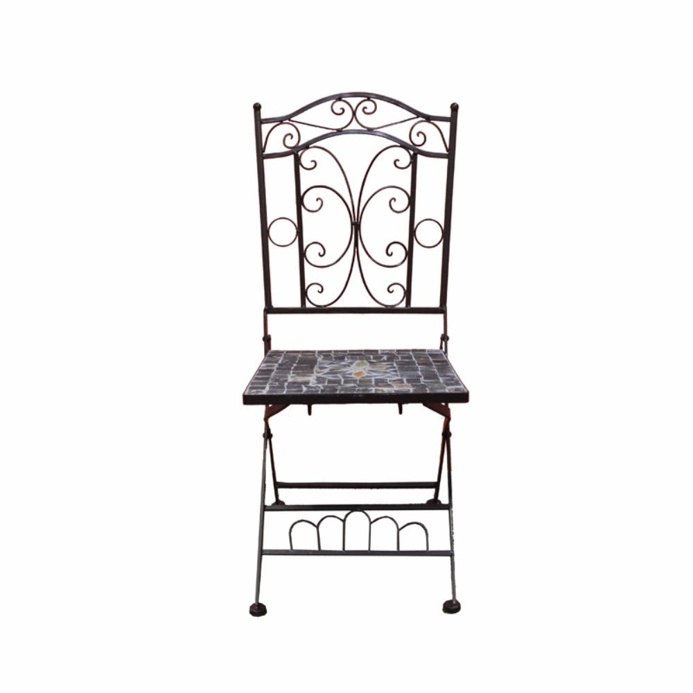 Mosaic/Metal Garden Chair, Brown