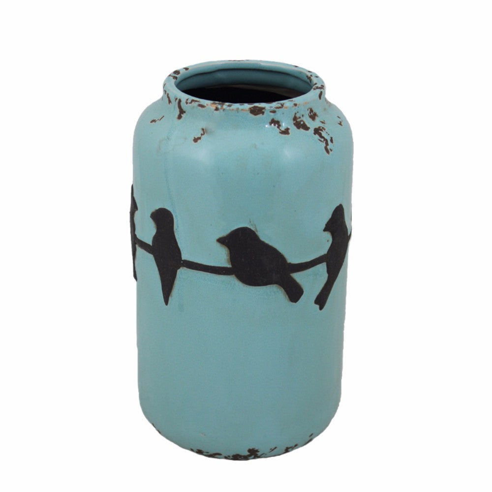 Elegant Ceramic Vase, Blue