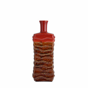 Ceramic Vase, Red And Brown