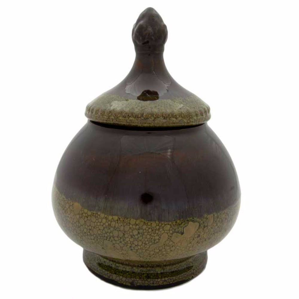 Fine-Looking Ceramic Jar With Lid, Multicolor