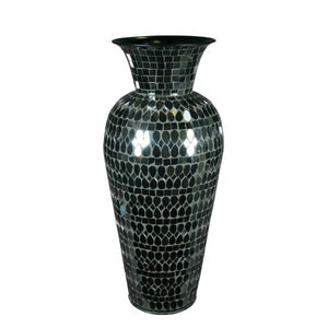 Artistically Charmed Mosaic Vase, Black