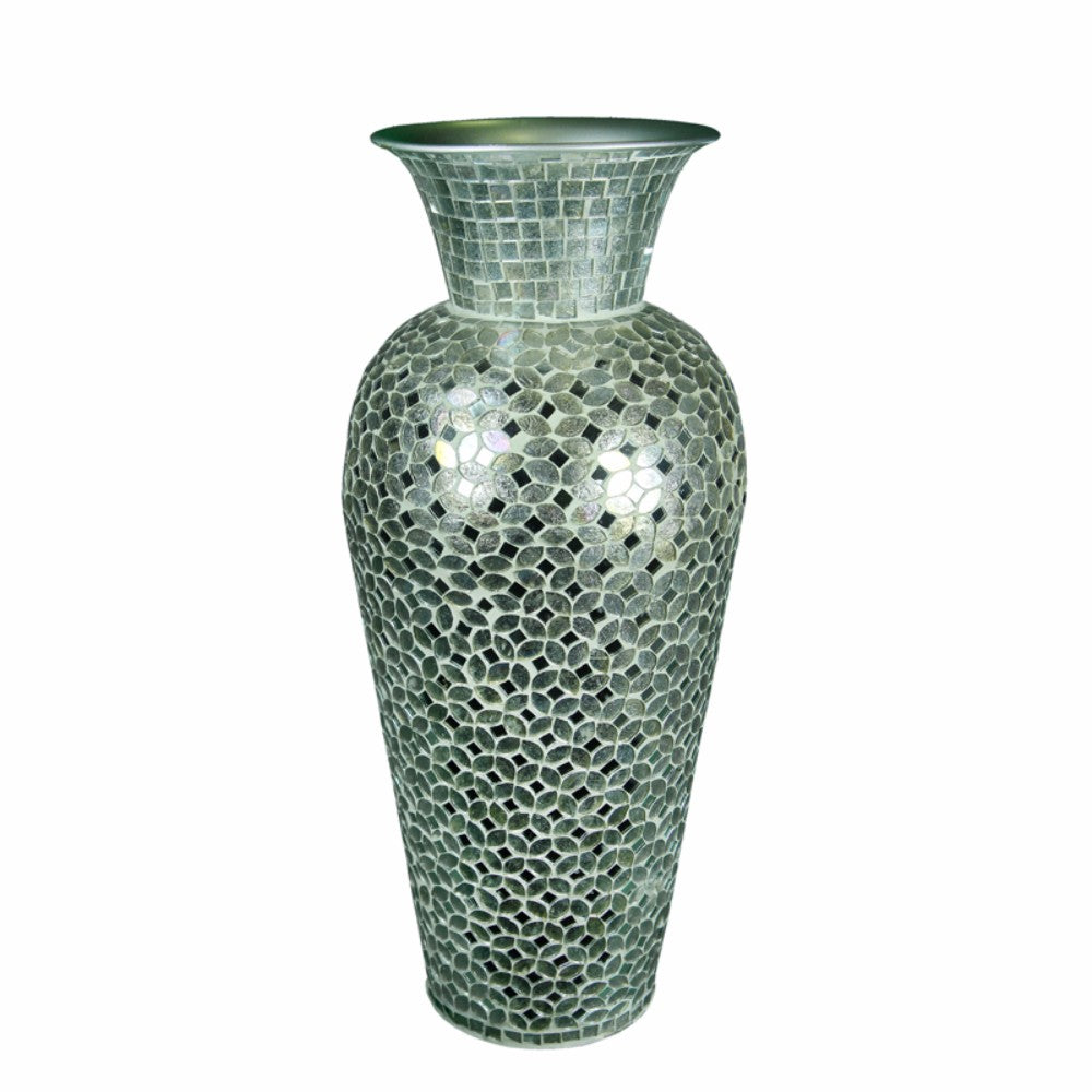 Beautifully Designed Mosaic Vase, Silver