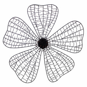 Five Petal Flower Wall Decor,Black