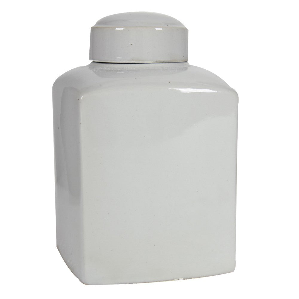 Minimalistic Ceramic Lidded Jar ,White