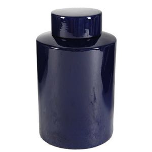 Medium Lidded Ceramic Jar, Blue