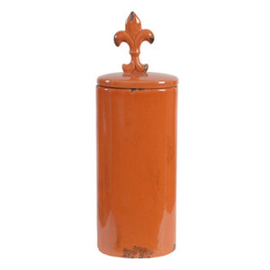 Well-designed Ceramic Lidded Jar, Orange