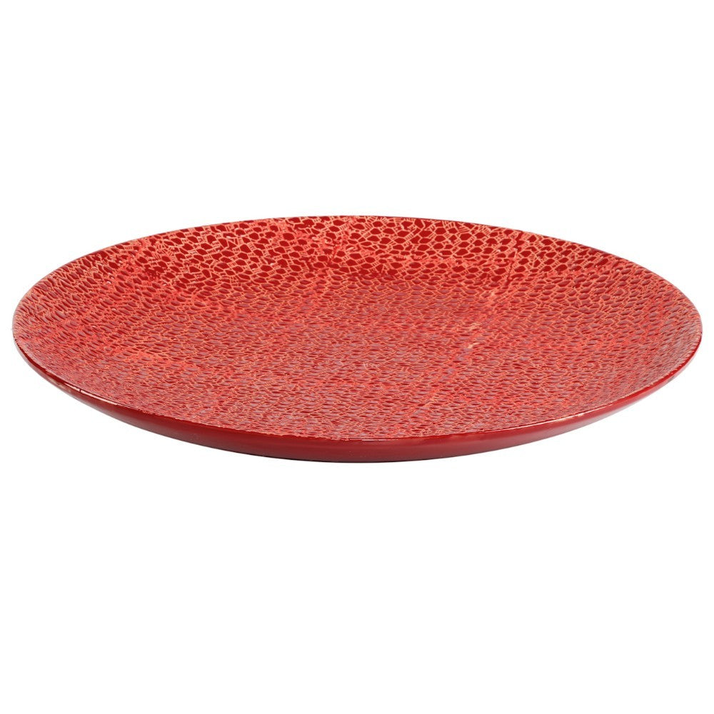 Stoneware Decorative Plate ,Red