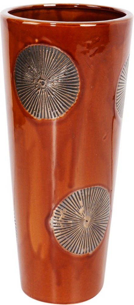 Magnificently Designed Ceramic Vase, Orange