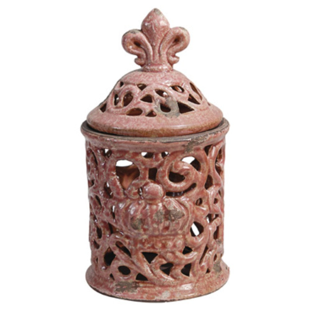 Traditional Style Decorative Ceramic Jar, Red