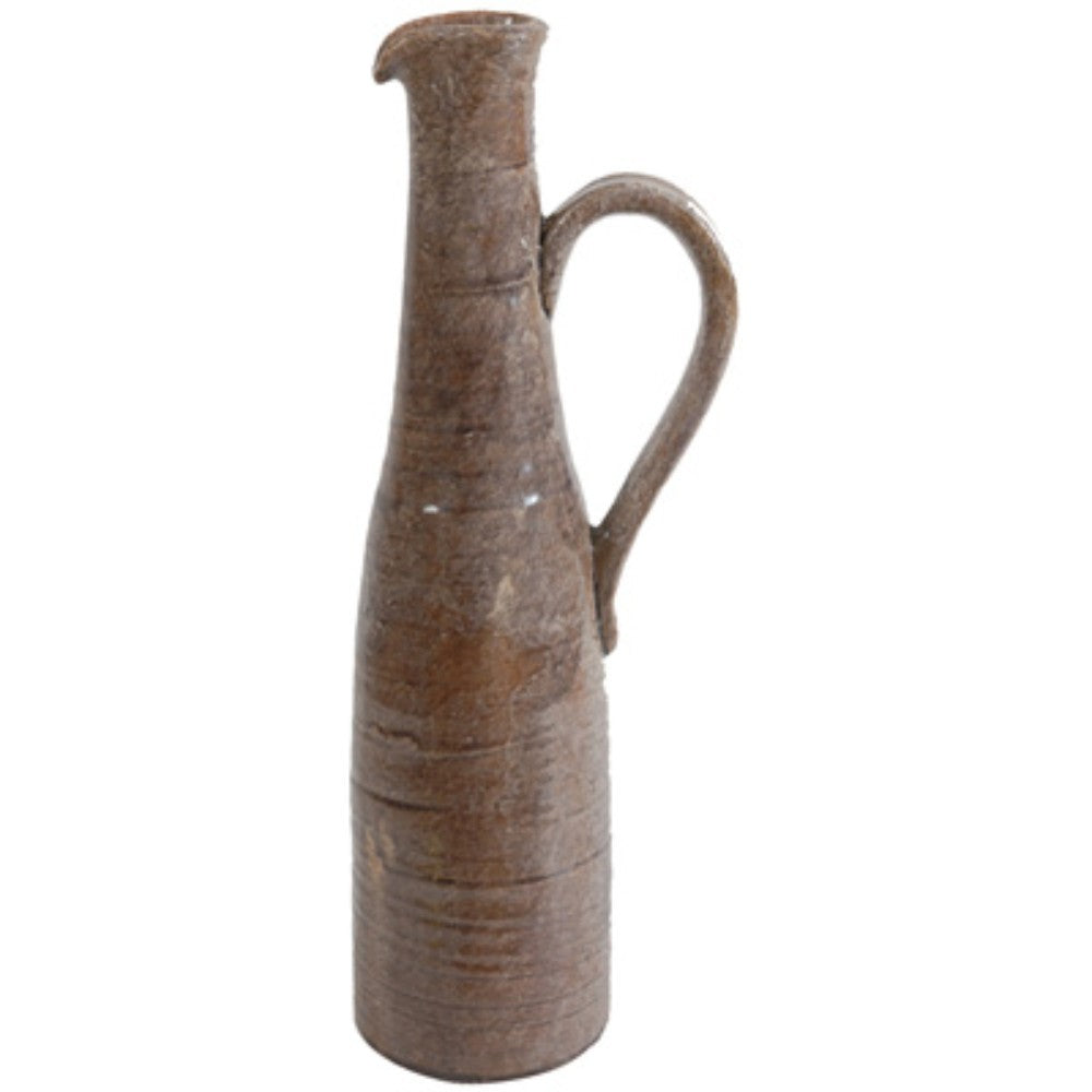 Ceramic Vase with Handle, Brown