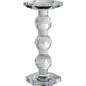 Crystal Pillar Candle Holder, Tall, Transparent