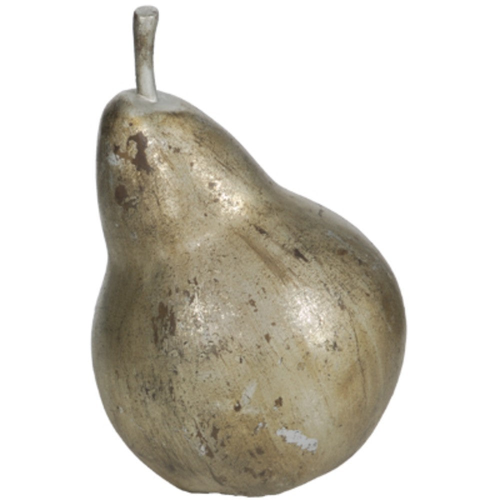 Rustically Charmed Pear Decor Sculpture, Medium ,Silver