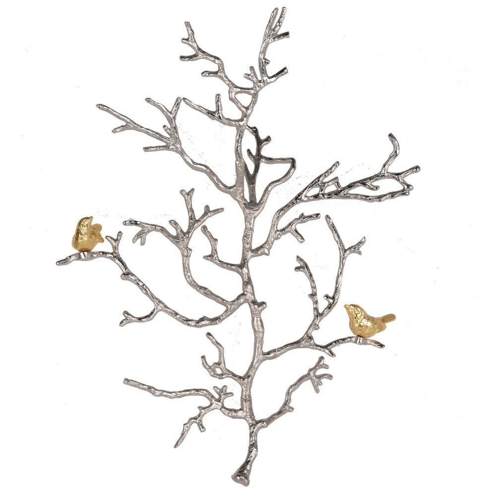 Aluminum Branch Wall Sculpture, Small, Silver