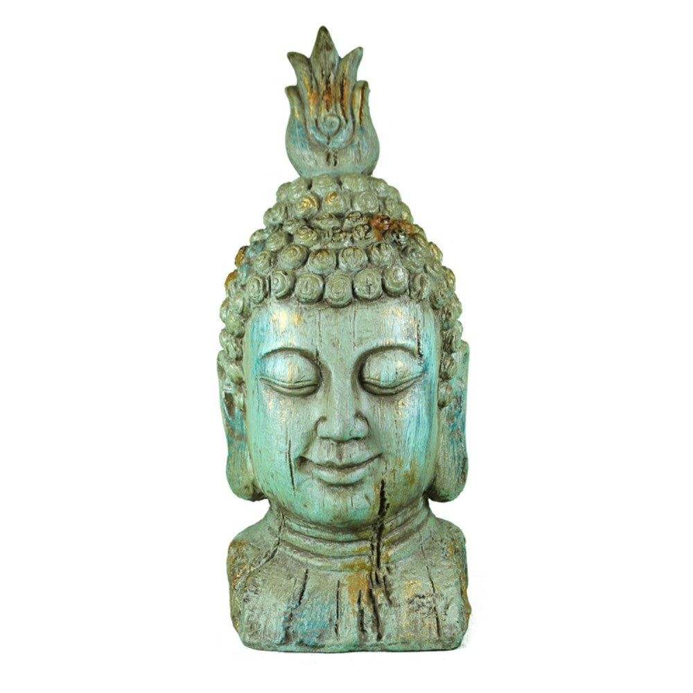 Polyresin Buddha Head Figurine, Multicolor