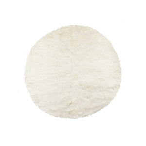 63" x 90" Off White, Arlington Circular, Faux Fur - Area Rug