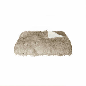 50" x 70" x 2" Tan Sheepskin Faux Fur Throw
