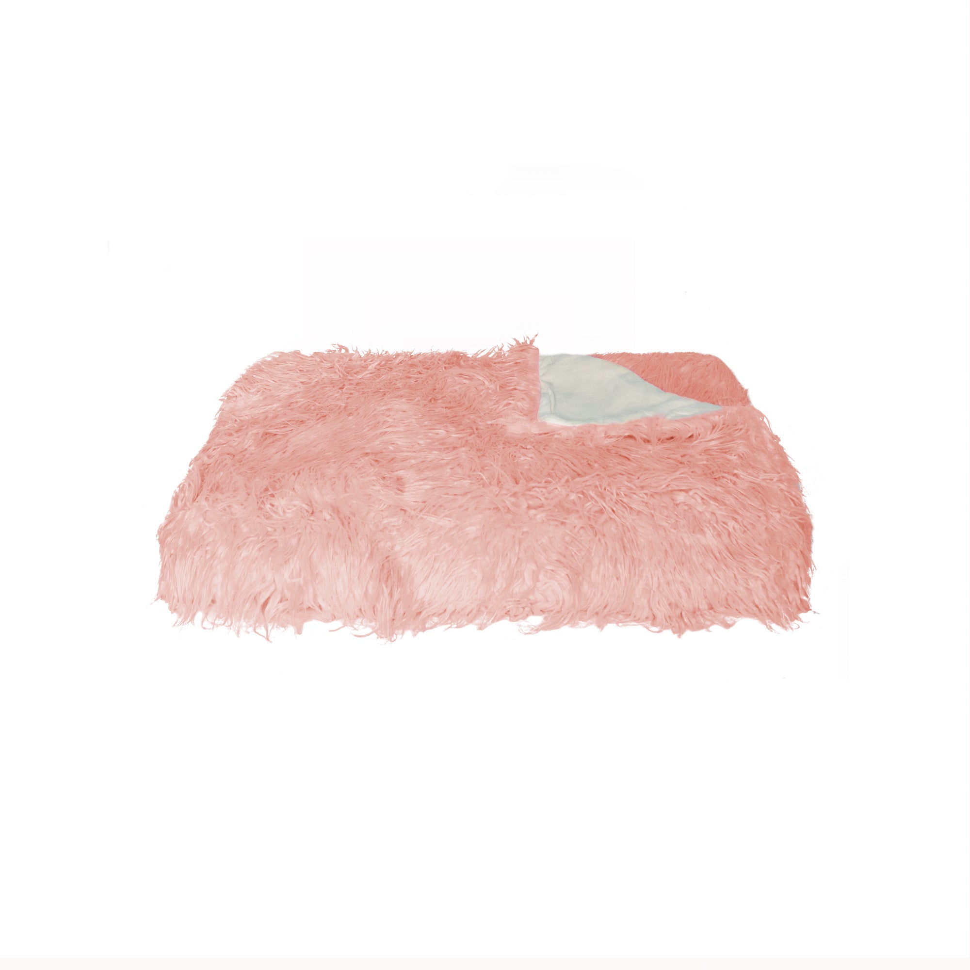 50" x 70" x 2" Dusty Rose Sheepskin Faux Fur Throw