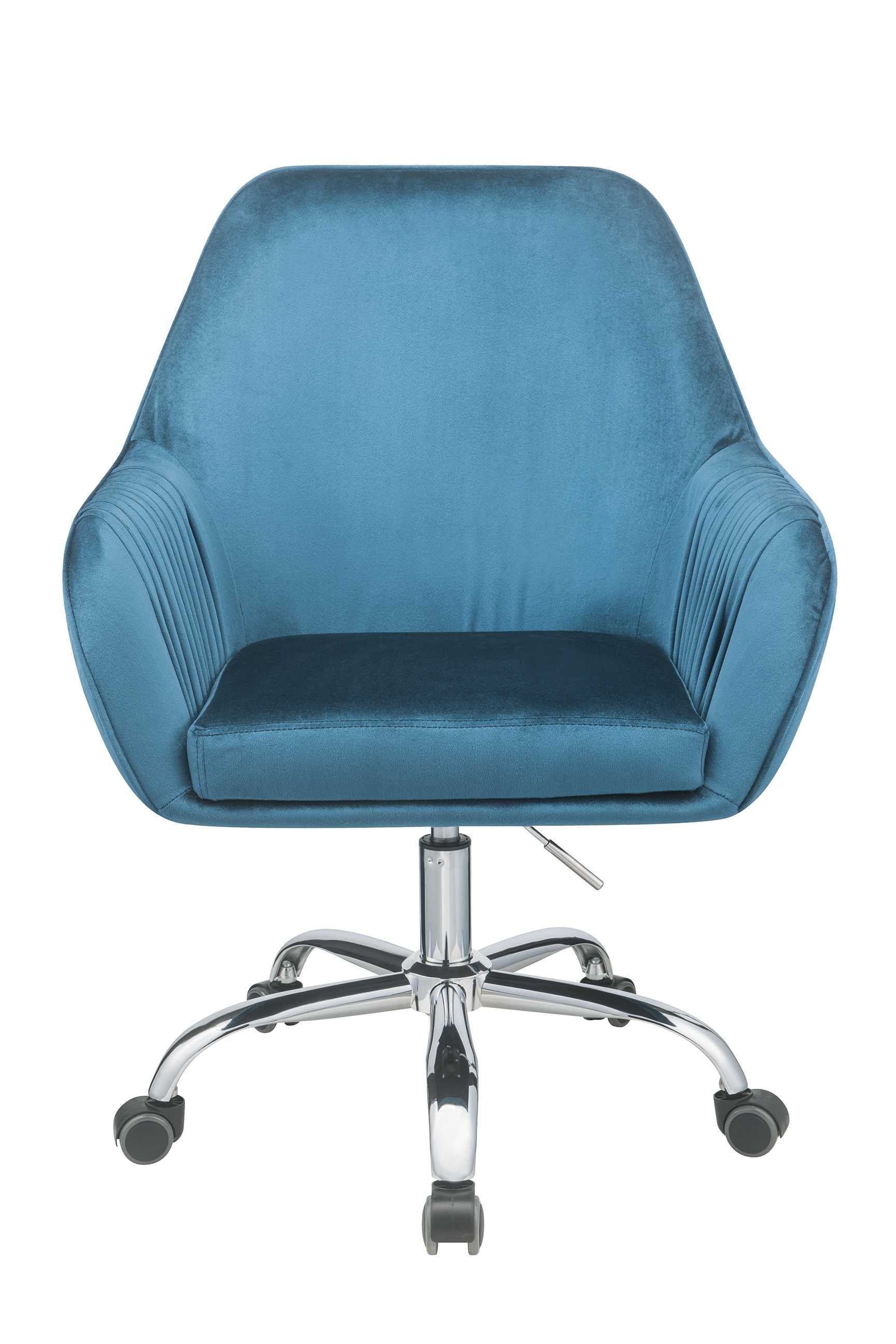 27" X 22" X 37" Peacock Velvet Office Chair