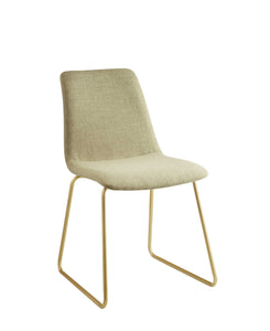 17" X 23" X 32" Light Green Fabric And Gold Accent Chair