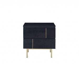 21" X 16" X 22" Black And Brass Metal Nightstand