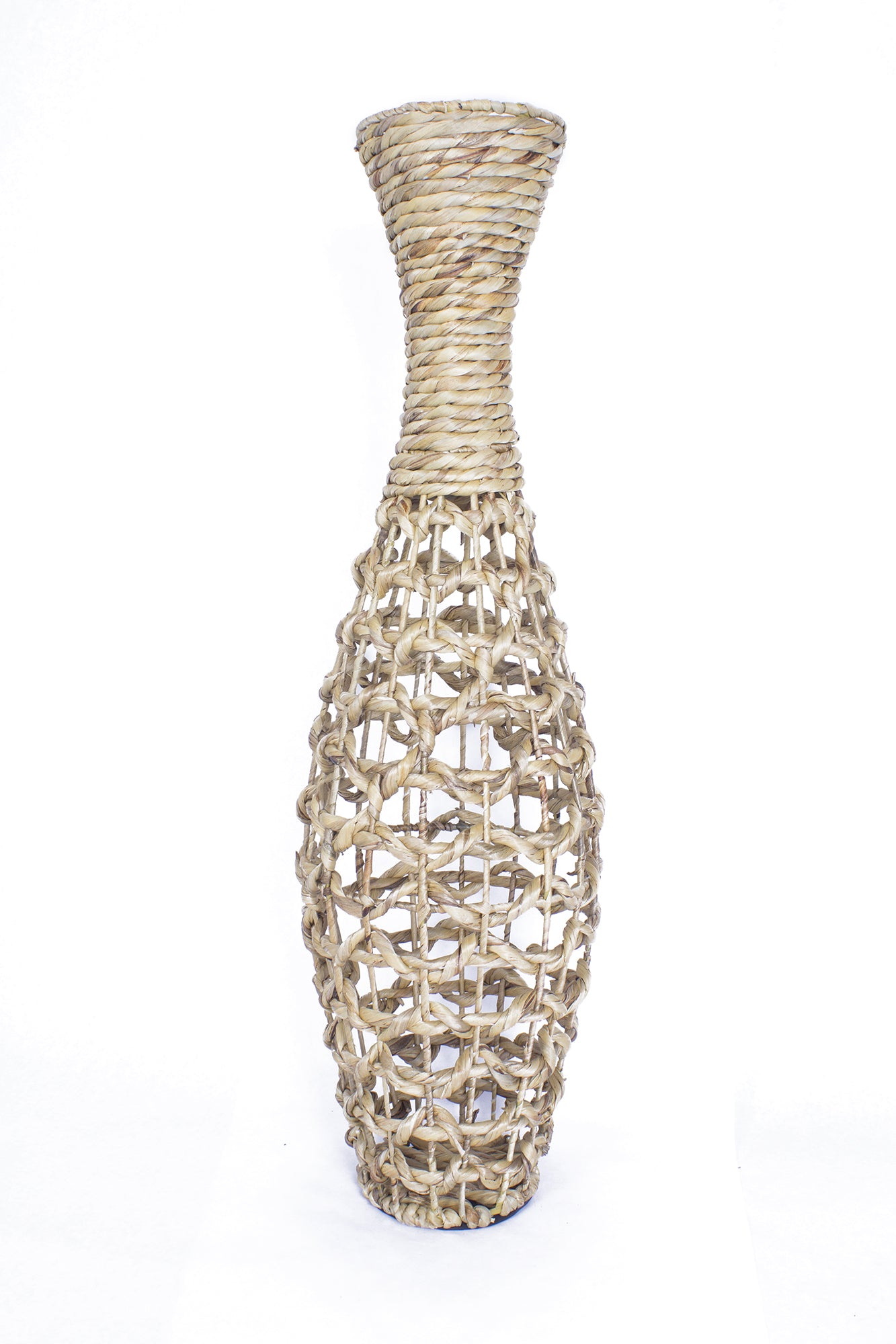 36" Woven Floor Vase - Natural Water Hyacinth In Natural Water Hyacinth