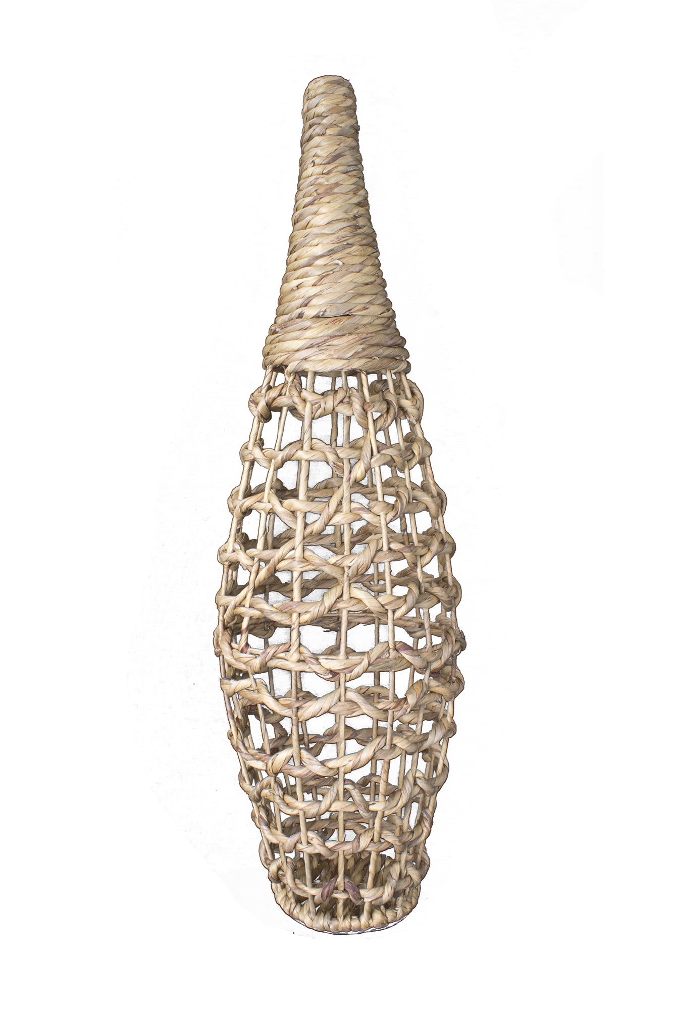 36" Woven Floor Vase - Natural Water Hyacinth