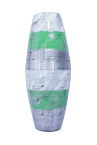 24" Spun Bamboo Vase - White, Green, Silver